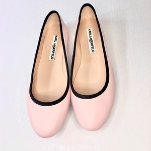Karl Lagerfield pink ballet flats NWOT